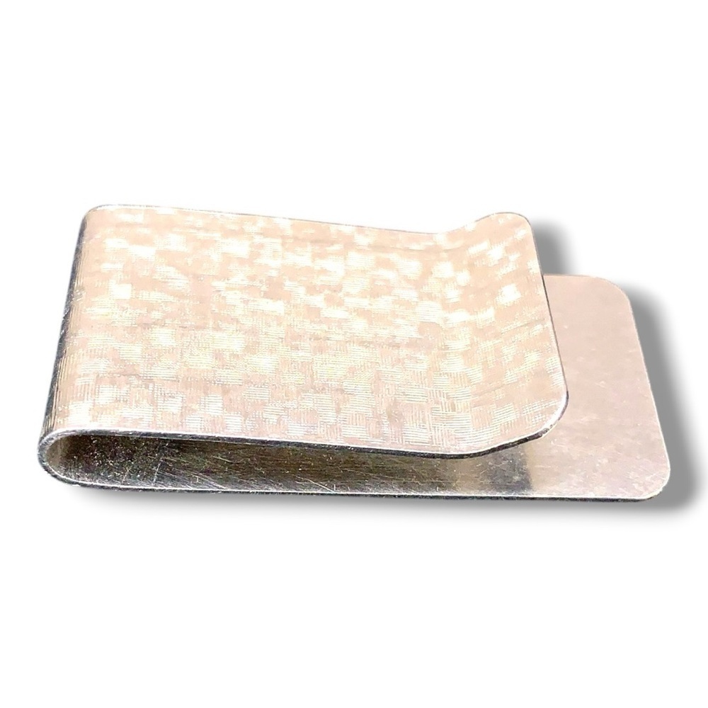 Vintage Textured Silver Money Clip Classic Gift Collectible